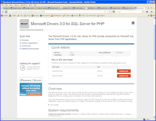 Connecting drupal to MS SQL Server | nicolasleroy.be
